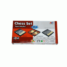 Игра 3в1 магнитная (шашки+шахматы+нарды) (LJ1012)